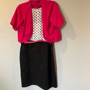 Women’s XL R & K dress with belt/short sleeve Sweater Top